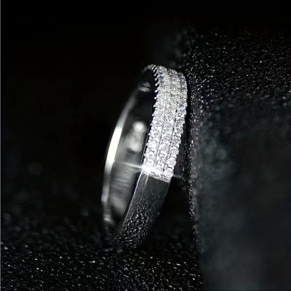 New 925 Silver Bridal Engagement Party Diamond Ring - Picture 5 of 6
